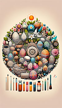 Eco-Easter background, celebration with environmental responsibility