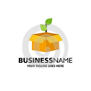 Eco, Ecology, Energy, Plant, Power Business Logo Template. Flat Color