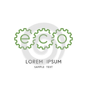 Eco and ecology gearing logo