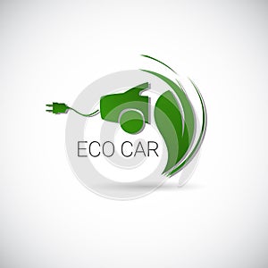 Eco Electric Car Friendly Environment Machine Web Icon Logo