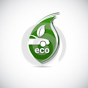 Eco Electric Car Friendly Environment Machine Web Icon Logo