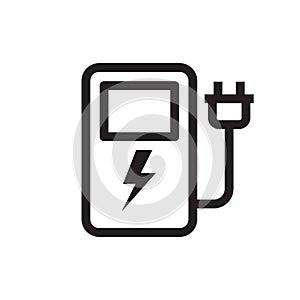 Eco electric fuel pump icon, Charging point station for hybrid