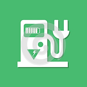 Eco Electric Fuel Pump Vector Icon green