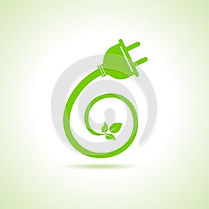 Eco electric plug icon