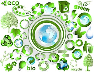 Eco end recycle symbols