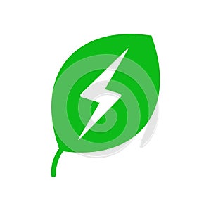 Eco energy icon in flat style. Vector.