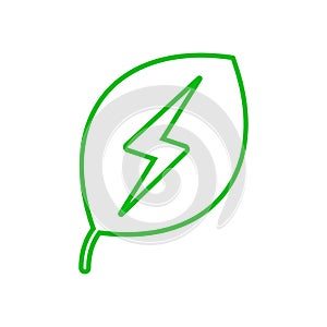 Eco energy icon in linear style. Vector.