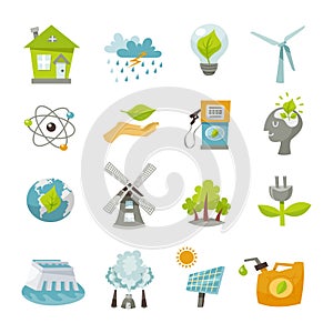 Eco Energy Icons Flat