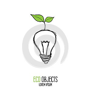 Eco energy. Original hand drawn high quality vector