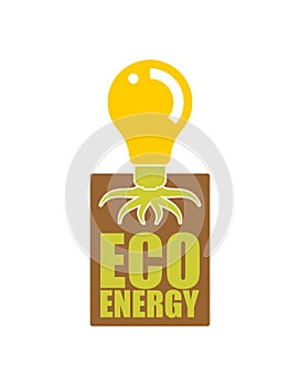 Eco energy. Soil light bulb. Ecological electricity production symbol. Green energy sign