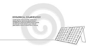 Eco energy, solar panels, green clean energy. Ecological power plant.