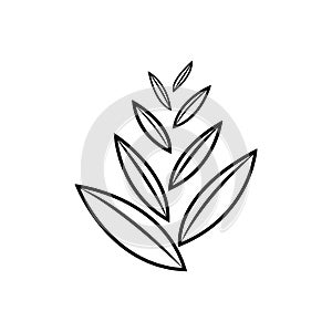 Eco environment electric vector icon. branch with leafs decorative icon illustration