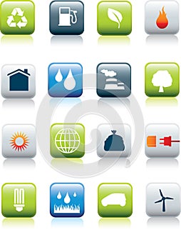 Eco environment icon set