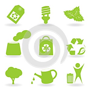 Eco and environment icon set