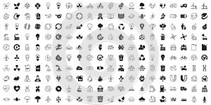 Eco environment icons set in flat style. Ecology vector illustration on white isolated background. Bio emblem sign business