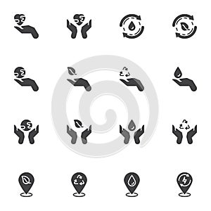 Eco and Environment vector icons set