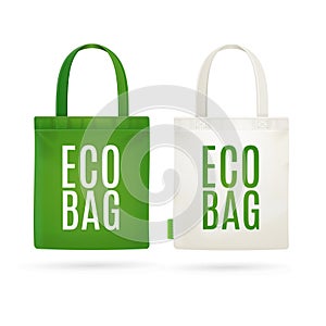 Eco Fabric Cloth Bag Tote. Vector