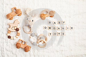 Eco fiendly child wooden toys. Sustainable, developmental, sensory toys for babies and toddlers