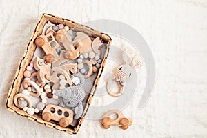 Eco fiendly child wooden toys. Sustainable, developmental, sensory toys for babies and toddlers