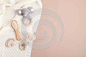 Eco fiendly organic baby rattle and teethers.