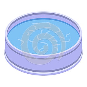 Eco fish farm pool icon, isometric style