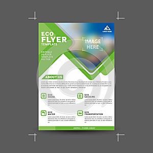 Eco flyer, poster, brochure, or magazine cover template photo