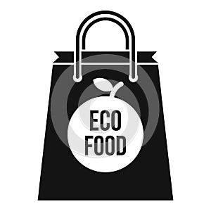 Eco food bag icon, simple style