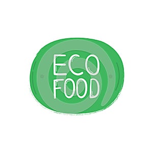 Eco food, hand drawn doodle elements. Eco friendly concept for stickers, banners, cards, advertisement. Vector illustration