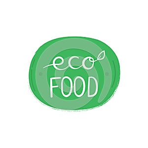 Eco food, hand drawn doodle elements. Eco friendly concept for stickers, banners, cards, advertisement. Vector illustration