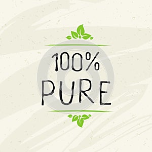 Eco food label and high quality product badges. Bio healthy organic, 100 bio and natural product icon. Emblems for cafe