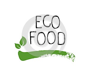 Eco food label and high quality product badges. Bio healthy organic, 100 bio and natural product icon. Emblems for cafe