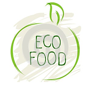 Eco food label and high quality product badges. Bio healthy organic, 100 bio and natural product icon. Emblems for cafe