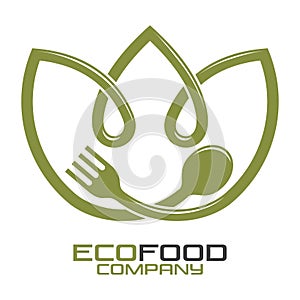 Eco food logo. Vector illustration.