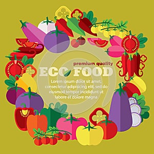 Eco food (vegetables, nightshade family) + EPS 10
