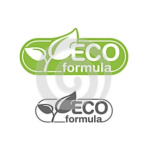 Eco formula stamp in eco-friendly decoration