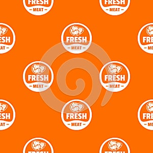 Eco fresh meat pattern vector orange