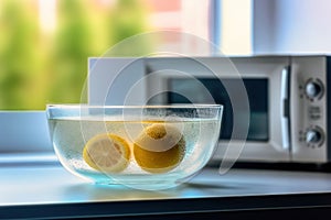 Eco-Freshness Household Appliance Cleaning with Sliced Lemon
