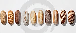 Eco-Friendly Bread Loaves in a Row photo