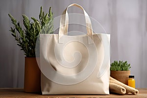 Eco-Friendly Canvas Tote Bag with Plants