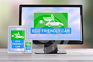 Eco friendly car concept on different devices