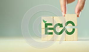 Eco friendly, circular economy, eco community, green factory and industry concept. Environmental sustainability.