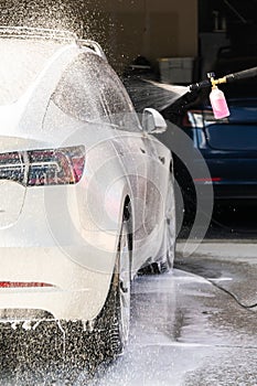 Eco-Friendly Cleaning: Washing an Electric Car at Home