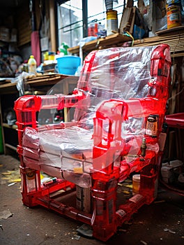 Eco-Friendly Comfort: An Armchair Made from Recycled Plastic Bottles