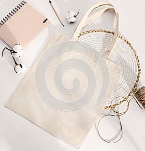 Eco friendly cotton shopping bag mockup