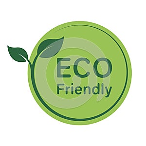 Eco Friendly Emblem for Product. Ecological Organic Plant Symbol for Healthy Food. Bio Plant Stamp. Natural Green Leaf