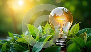 Eco friendly energy efficiency programs. Green energy initiative for industrial sector. Innovative solutions for resource