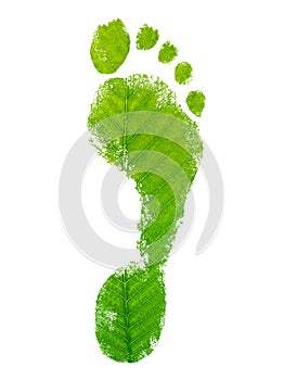 Eco friendly footprint. Leaf texture.