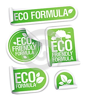 Eco Friendly Formula stickers.