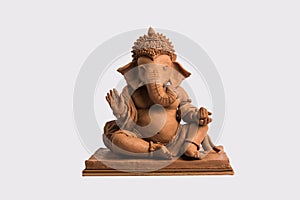 Eco friendly Ganesh/Ganpati idol or murti, home made. selective focus