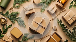 Eco-friendly gift wrapping with natural elements